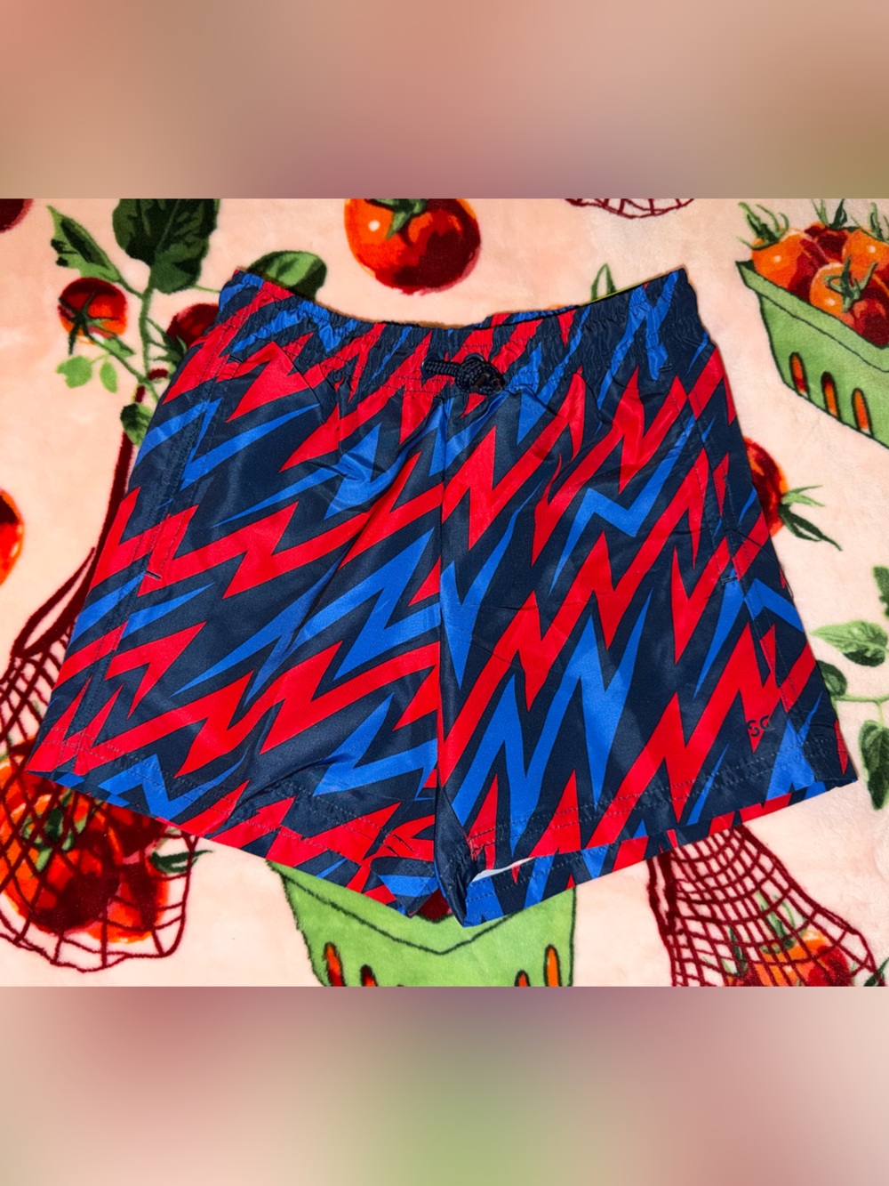 DSG Woven Volley Short Print University Navy Bolt Red Training Shorts 2XS (4-5)